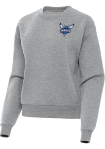 Antigua Charlotte Hornets Womens Grey Victory Crew Sweatshirt