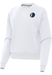 Antigua Dallas Mavericks Womens White Alternate Victory Crew Sweatshirt
