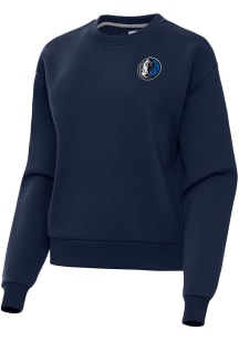Antigua Dallas Mavericks Womens Navy Blue Alternate Victory Crew Sweatshirt
