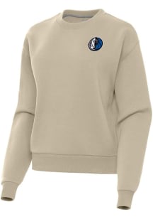 Antigua Dallas Mavericks Womens Khaki Alternate Victory Crew Sweatshirt