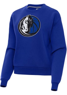 Antigua Dallas Mavericks Womens Blue Full Front Victory Crew Sweatshirt