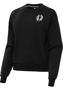 Antigua Dallas Mavericks Womens Black Metallic Victory Crew Sweatshirt