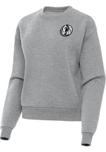 Antigua Dallas Mavericks Womens Grey Metallic Victory Crew Sweatshirt