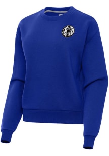 Antigua Dallas Mavericks Womens Blue Metallic Victory Crew Sweatshirt