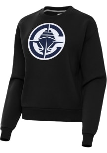 Antigua Los Angeles Clippers Womens Black Full Front Victory Crew Sweatshirt