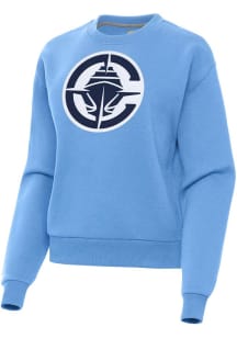 Antigua Los Angeles Clippers Womens Blue Full Front Victory Crew Sweatshirt