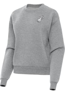 Antigua Miami Heat Womens Grey Metallic Victory Crew Sweatshirt