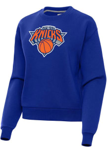 Antigua New York Knicks Womens Blue Full Front Victory Crew Sweatshirt