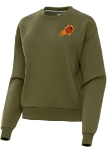 Antigua Phoenix Suns Womens Olive Victory Crew Sweatshirt