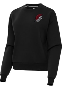 Antigua Portland Trail Blazers Womens Black Victory Crew Sweatshirt