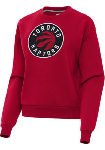 Antigua Toronto Raptors Womens Red Full Front Victory Crew Sweatshirt