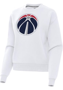 Antigua Washington Wizards Womens White Full Front Victory Crew Sweatshirt