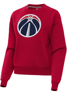 Antigua Washington Wizards Womens Red Full Front Victory Crew Sweatshirt