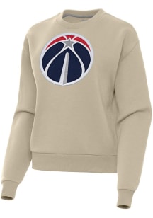 Antigua Washington Wizards Womens Khaki Full Front Victory Crew Sweatshirt