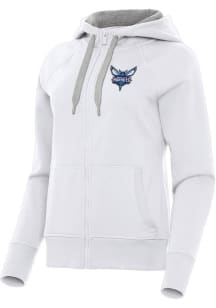 Antigua Charlotte Hornets Womens White Victory Long Sleeve Full Zip Jacket