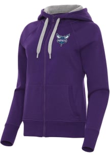 Antigua Charlotte Hornets Womens Purple Victory Long Sleeve Full Zip Jacket