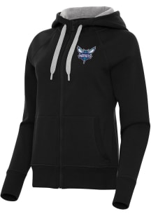 Antigua Charlotte Hornets Womens Black Victory Long Sleeve Full Zip Jacket