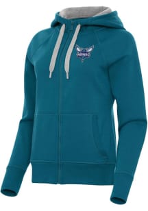 Antigua Charlotte Hornets Womens Teal Victory Long Sleeve Full Zip Jacket