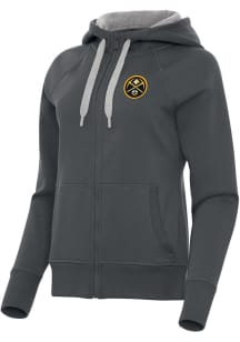 Antigua Denver Nuggets Womens Charcoal Victory Long Sleeve Full Zip Jacket