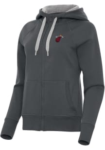 Antigua Miami Heat Womens Charcoal Alternate Victory Long Sleeve Full Zip Jacket