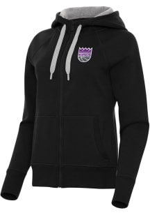 Antigua Sacramento Kings Womens Black Victory Long Sleeve Full Zip Jacket