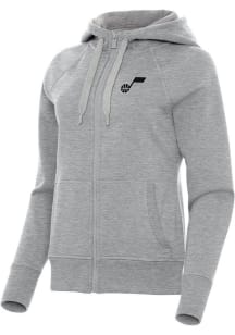 Antigua Utah Jazz Womens Grey Victory Long Sleeve Full Zip Jacket