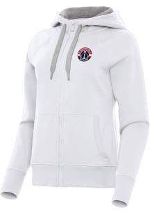 Antigua Washington Wizards Womens White Victory Long Sleeve Full Zip Jacket