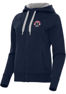 Antigua Washington Wizards Womens Navy Blue Victory Long Sleeve Full Zip Jacket