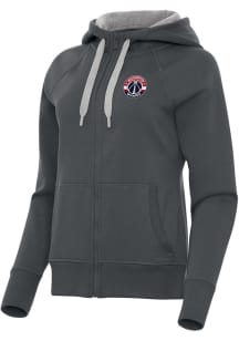 Antigua Washington Wizards Womens Charcoal Victory Long Sleeve Full Zip Jacket