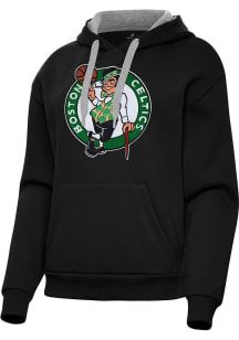 Antigua Boston Celtics Womens Black Full Front Victory Hooded Sweatshirt