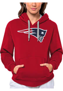 Antigua New England Patriots Womens Red Full Front Victory Hooded Sweatshirt