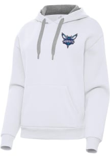 Antigua Charlotte Hornets Womens White Victory Hooded Sweatshirt