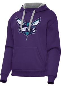 Antigua Charlotte Hornets Womens Purple Full Front Victory Hooded Sweatshirt