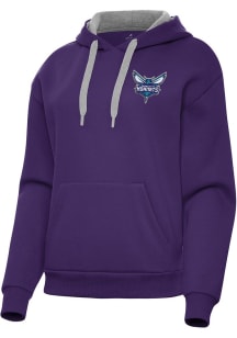 Antigua Charlotte Hornets Womens Purple Victory Hooded Sweatshirt