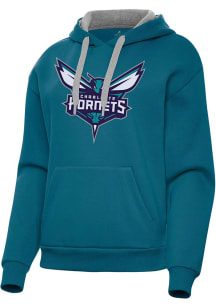 Antigua Charlotte Hornets Womens Teal Full Front Victory Hooded Sweatshirt