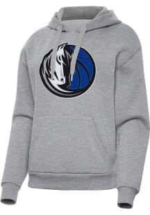 Antigua Dallas Mavericks Womens Grey Full Front Victory Hooded Sweatshirt
