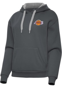 Antigua Los Angeles Lakers Womens Charcoal Victory Hooded Sweatshirt