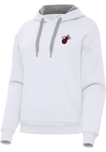 Antigua Miami Heat Womens White Alternate Victory Hooded Sweatshirt