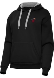 Antigua Miami Heat Womens Black Alternate Victory Hooded Sweatshirt