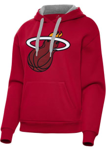Antigua Miami Heat Womens Red Full Front Victory Hooded Sweatshirt