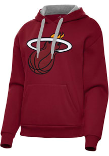 Antigua Miami Heat Womens Cardinal Full Front Victory Hooded Sweatshirt