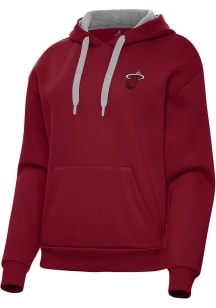 Antigua Miami Heat Womens Cardinal Alternate Victory Hooded Sweatshirt