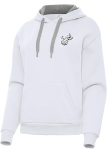 Antigua Miami Heat Womens White Metallic Victory Hooded Sweatshirt