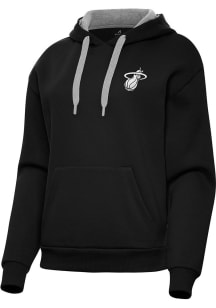 Antigua Miami Heat Womens Black Metallic Victory Hooded Sweatshirt