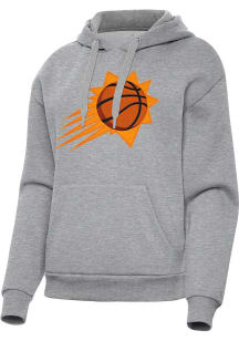 Antigua Phoenix Suns Womens Grey Full Front Victory Hooded Sweatshirt