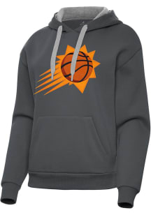 Antigua Phoenix Suns Womens Charcoal Full Front Victory Hooded Sweatshirt