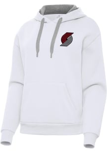 Antigua Portland Trail Blazers Womens White Victory Hooded Sweatshirt