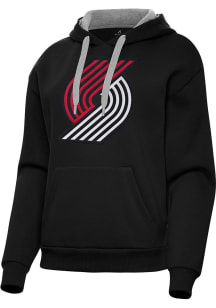 Antigua Portland Trail Blazers Womens Black Full Front Victory Hooded Sweatshirt