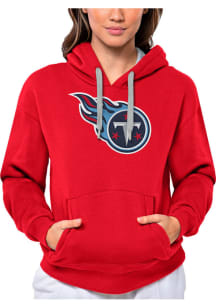 Antigua Tennessee Titans Womens Red Full Front Victory Hooded Sweatshirt