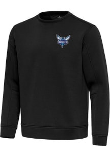 Antigua Charlotte Hornets Mens Black Relevant Long Sleeve Crew Sweatshirt